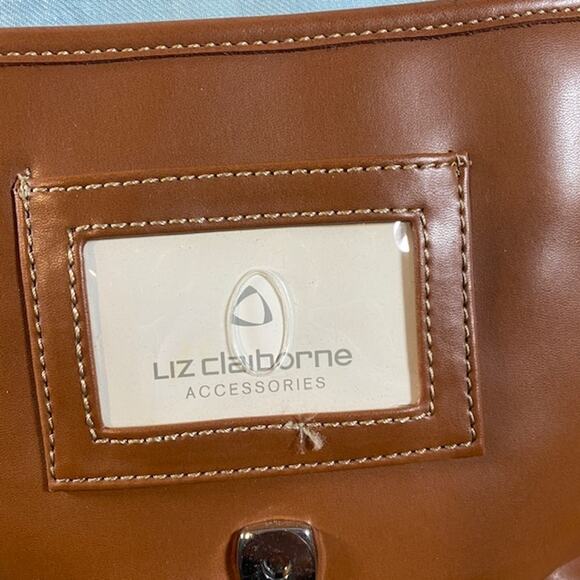 Liz Claiborne Brown Vegan Leather Messenger Shoulder Bag Women - Picture 6 of 16